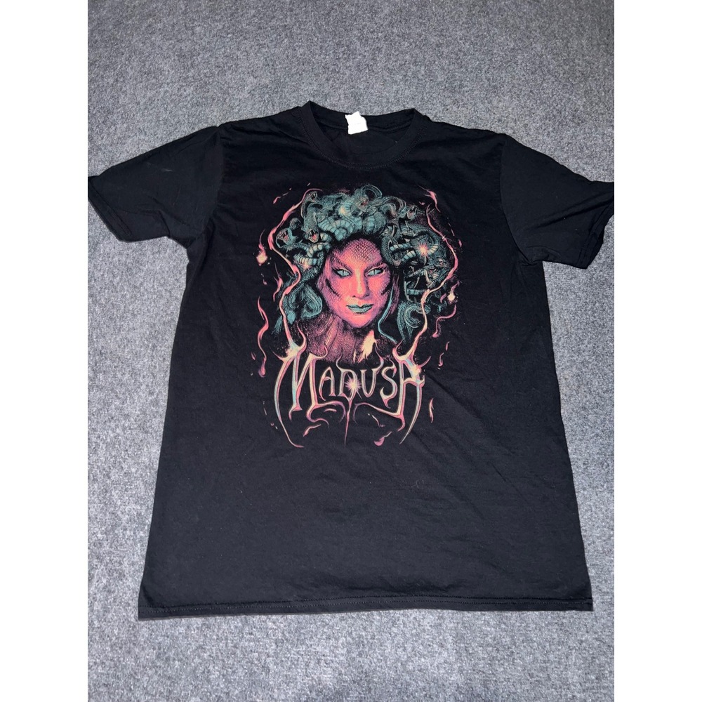Gildan Softstyle Medusa Graphic T-Shirt Black Size Large Mythology Cotton Tee